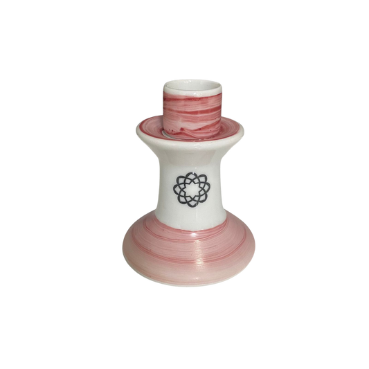 Castiçal de Porcelana - Rosa