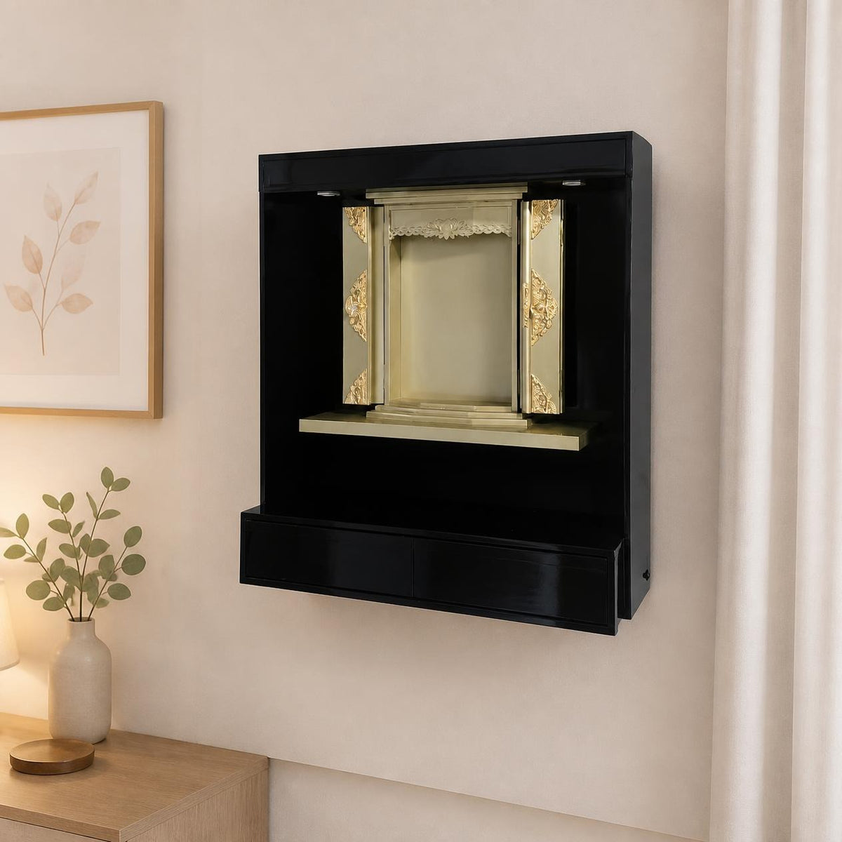 Painel composto Preto/Dourado c/ Chapeado c/ Chapeado