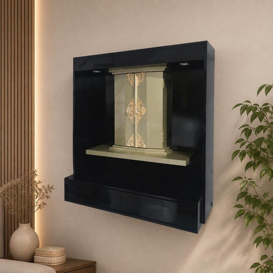 Painel composto Preto/Dourado c/ Chapeado c/ Chapeado