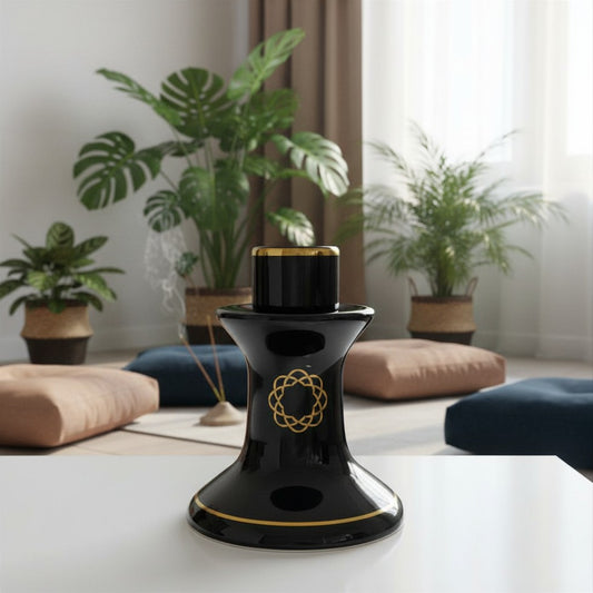 Castiçal de Porcelana - Preto