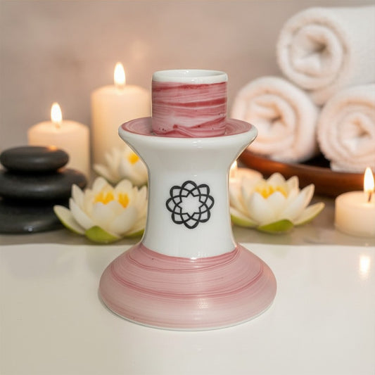 Castiçal de Porcelana - Rosa